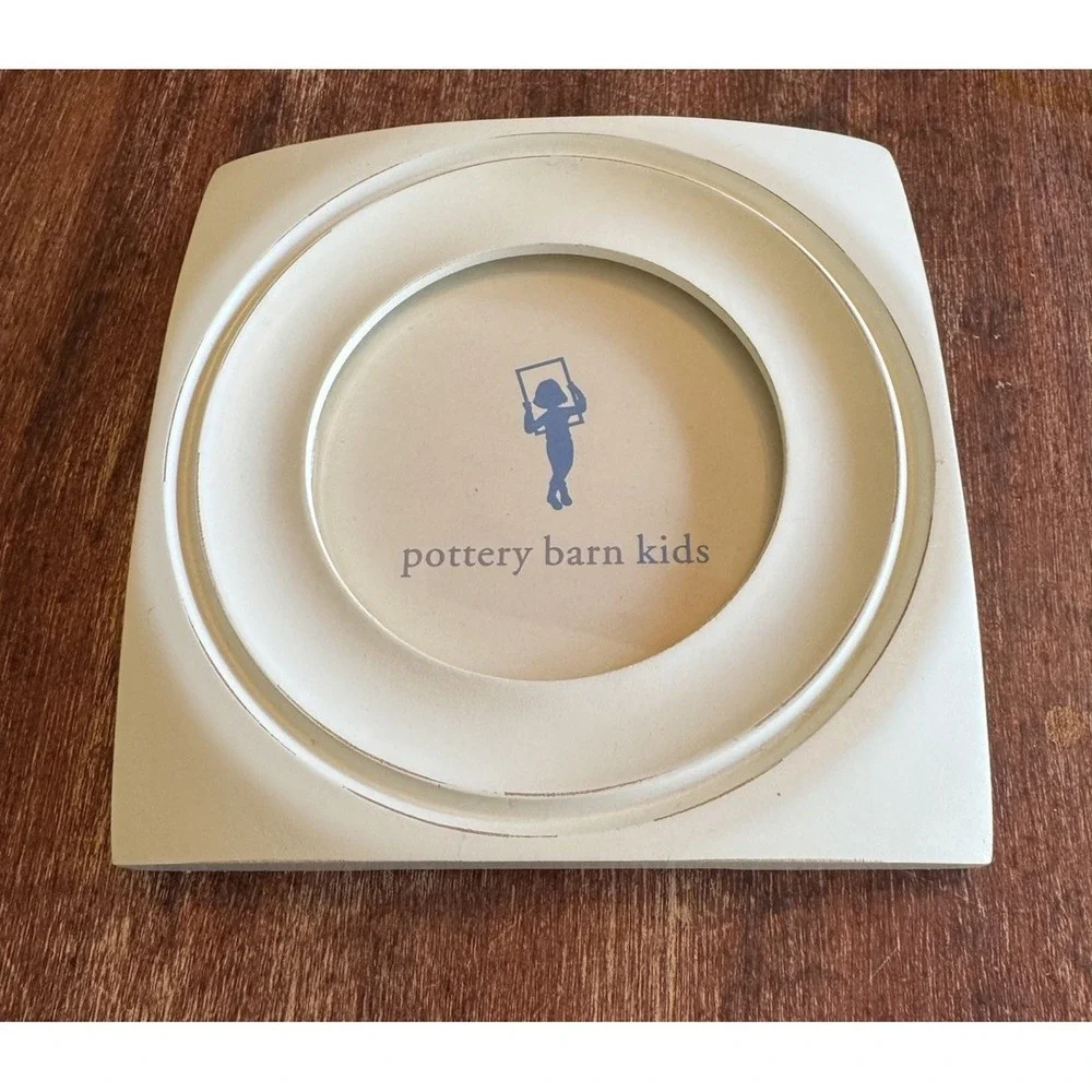 Pottery Barn Kids Picture Frame square shape,  curricular opening for pic. white
